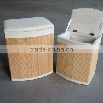 flodable hand made bamboo furniture storage seat boxes & bins