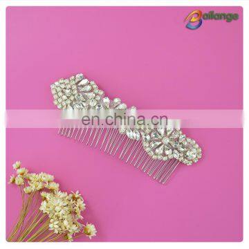 Rhinestone bridal accessories silver color hair comb