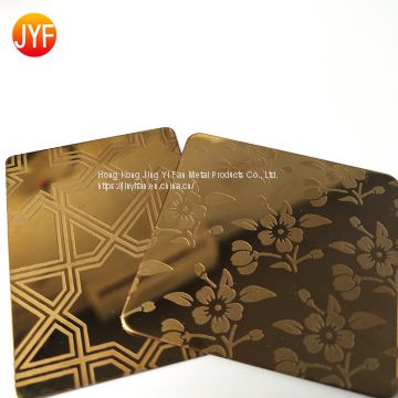 Good quality  stainless steel etched sheetet for decorating luxury hotel wall panels