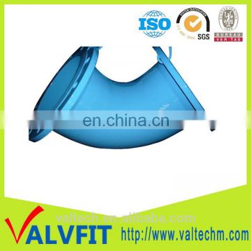 Double Flanged Ductile Iron Waterworks Pipelines Flange Pipe Fittings 45deg Equal Elbow Bend