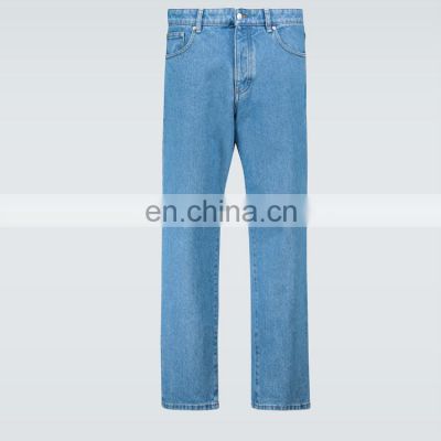 2021 Wholesale Factory   new men's blue male  fashion straight high waist elastic casual jeans  Men Denim Jeans