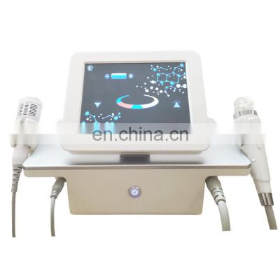 Portable 2 in 1 fractional rf microneedling facial skin rejuvenation machine with cold hammer