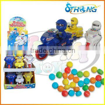 Police Motorbike Motorcycle Moto Pull Back Candy Toy