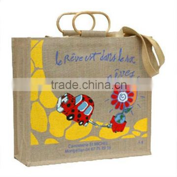 Fashion eco-friendly printing burlap market bag