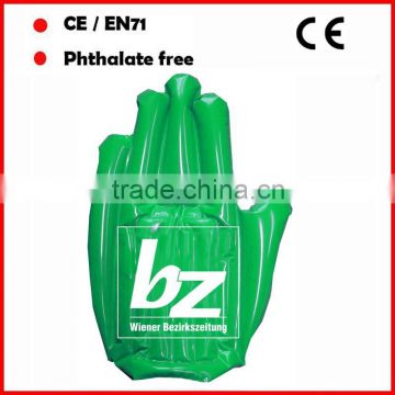 PVC cheering inflatable hand with white logo for advertising