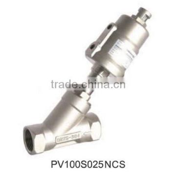 threaded ptfe steam ss actuated angle seat valve