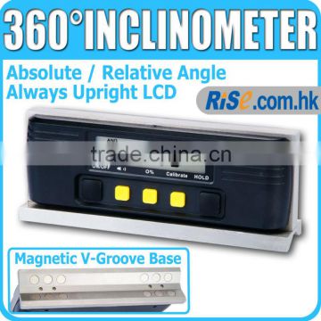V-Groove Protractor Angle Finder 12 Magnet Level Slope Inclinometer