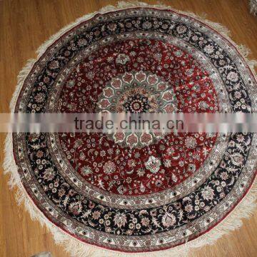 persian iranian kashmir turkish round silk carpets, round silk rugs factory in guangzhou