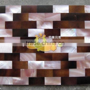 Mixed design mother of pearl sea shell mosaic wall tile pen shell mixed pink shell