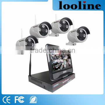 Looline 4CH Wifi NVR Kits 960P Surveilance CCTV Cameras 10INCH LCD Screen Wifi Recorder