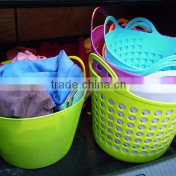 flexible plastic garden basket with handles,plastic laundry basket,household products