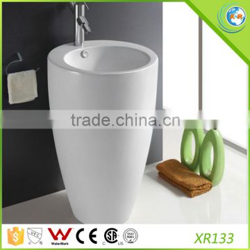 cheap high ceramic basin with pedestal for hotel B133