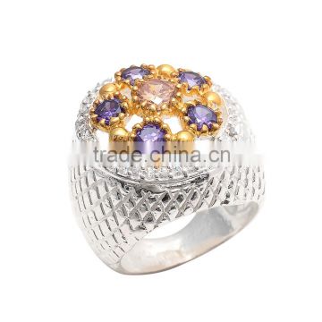 Fashion Silver Overlay JMix Gemstone Ring