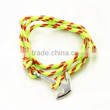 Wholesales nylon rope mens nautical bracelet jewelry,smart anchor bracelet 2015 for men