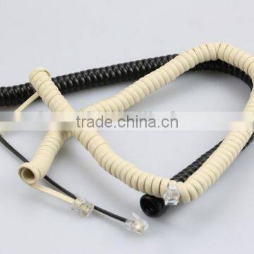 6P2C round Telephone extension cable with ROHS REACH PVC