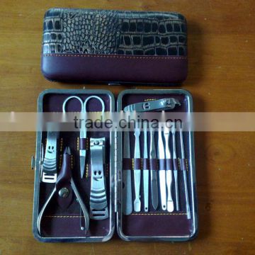 MRT-045 13pcs PU bag with stainless steel manicure set for gel nails