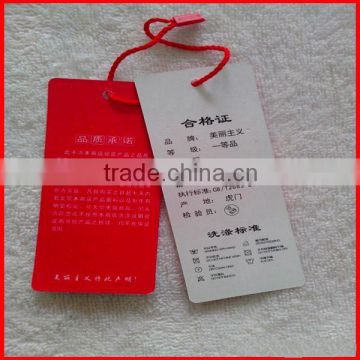 Mordern Quality CMYK Printing Paper Tags With Customized Logo