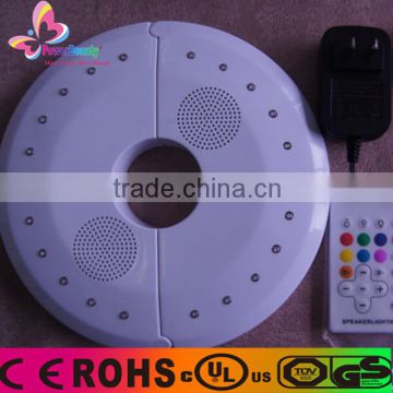 2015 portable handle round shape wireless mini bluetooth umbrella speaker with led light remote control