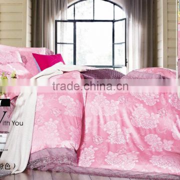 100%Cotton Jacquard Bedding Set,lace duvet cover with lace