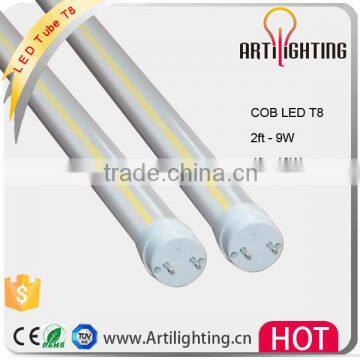 New product China supplier quality 110lm/w 9w 18w T8 2ft 4ft COB LED Tube