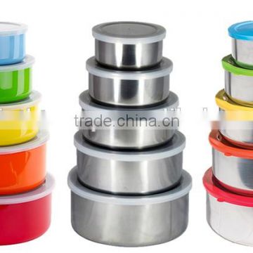 3 PCS Stainless Steel Bowl Set With Plastic Lid