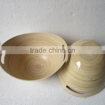 Natural inside and outside bamboo bowl made in Vietnam