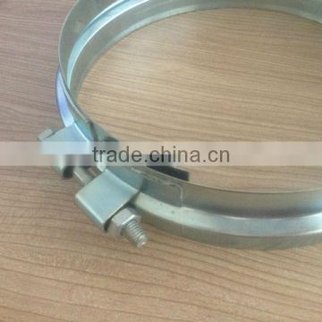 Galvanized bolt quick release pipe clamp for modular duct