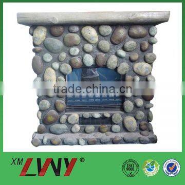 Eco-friendly nature freestanding fireglass resin stone fireplace