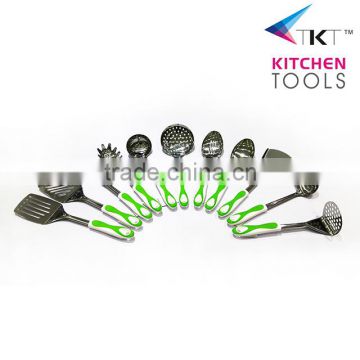 Stainless steel kitchen utensils ,PP+TPR handle Stainless steel kitchen utensils ,kitchen utensil set