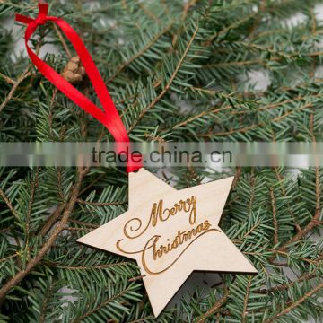 Christmas Ornament Hanging Decoration DIY Carving Star Wood Craft