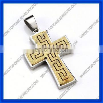 2014 original design and fashional stainless steel greek cross pendant supplied by China gold factory