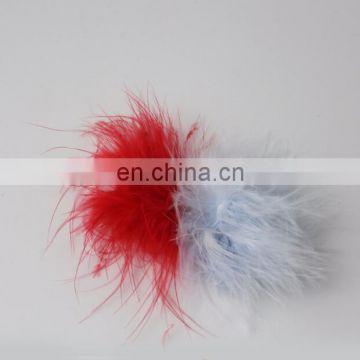 Artificial colorful feathers with felt circle