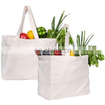 Heavy Duty Thick Canvas Grocery Bags, Large Canvas Tote Bag with 6 Interior Bottle Sleeves