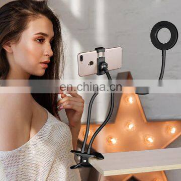 Hot selling Selfie LED Ring Light With Rotatable Cell Phone Holder Stand Sturdy Clip Light Fill Light For Live Stream Makeup