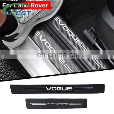 Car Carbon fiber cloth Door Sill Strip for Land Rover DISCOVERY EVOQUE SPORT SV VELAR VOGUE Autobiography accessories styling