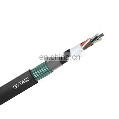 Factory Price Loose Tube Stranded Metallic Strength Member Reinforced APL Armored 6 Core Fiber Optic Cable GYTA53 ≥ 10 CN;GUA