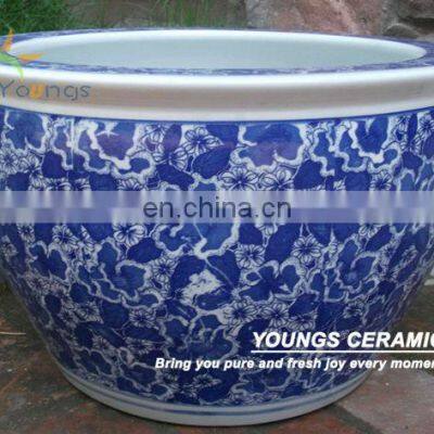 Big size chinese blue and white ceramic tree planters pots for wholesale