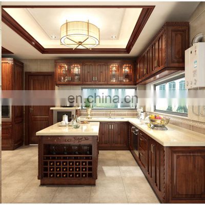 USA Solid Wood Kitchen Kitchen Furniture Oak Pantry Cupboard Shaker Style Kitchen Cabinets Islands