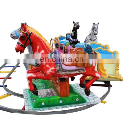 New design indoor and outdoor amusement park kids and adult horse track train rides for sale