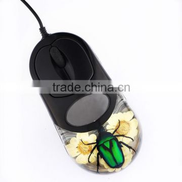 2016 New design novelty computer mouse with real insect