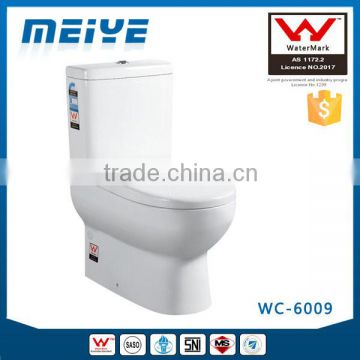 Two-Piece Washdown Watermark Toilet S/P Trap with Geberit or R&T Flush Valve Soft Closing Cover, Australian WELS WC-6009                        
                                                Quality Choice