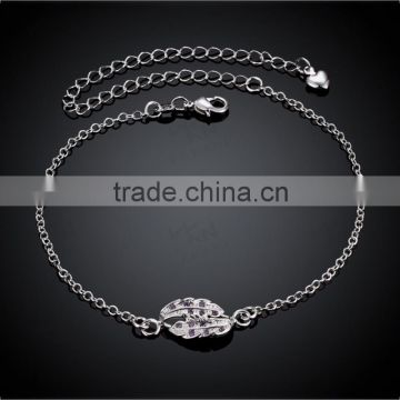 SPA013 925 Silver Plated Jewelry Brass Design Anklet