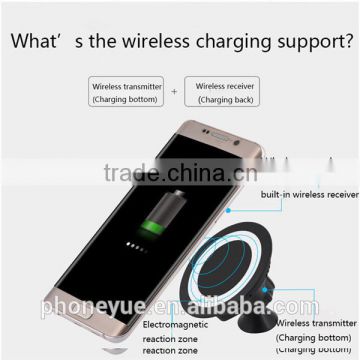 universal rotating magnetic qi wireless charger cradle car mount holder for samsung s6/s7