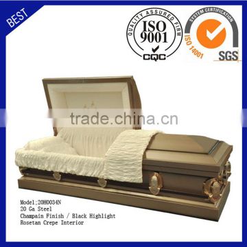 20H0034N funeral supply good quality cheap price coffin American steel casket