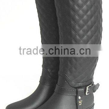 fashion Ladies rubber rain boots with felt