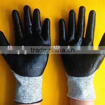 Yisheng soft liner coated Nitrile cut working gloves cut resistant gloves