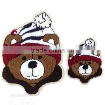 Patches for clothing Big and small Bear Woven label patch stickers Sew Cartoons Embroidery stickers