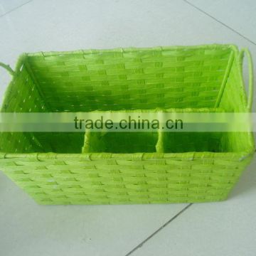 wholesale paper rope book basket/storage basket for homeware with 2 small handle