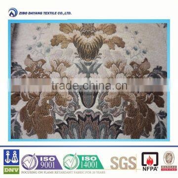Inherently flame reistant jacquard floral fabric