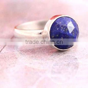 Sterling Silver Lapis lazuli faceted Gemstone Ring